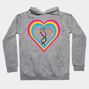 Pansexual Pride Flag Knitted DNA Heart Hoodie